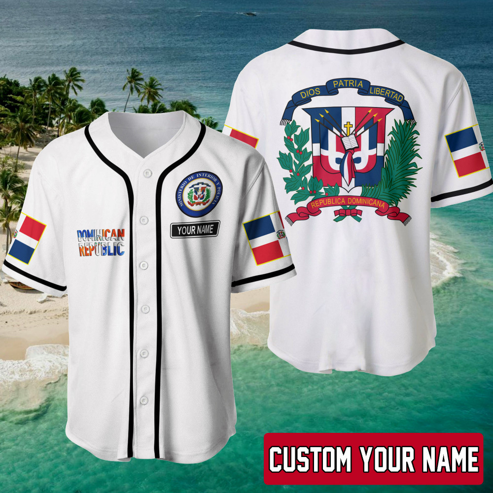 Dominican Republic Custom Name Baseball Jersey