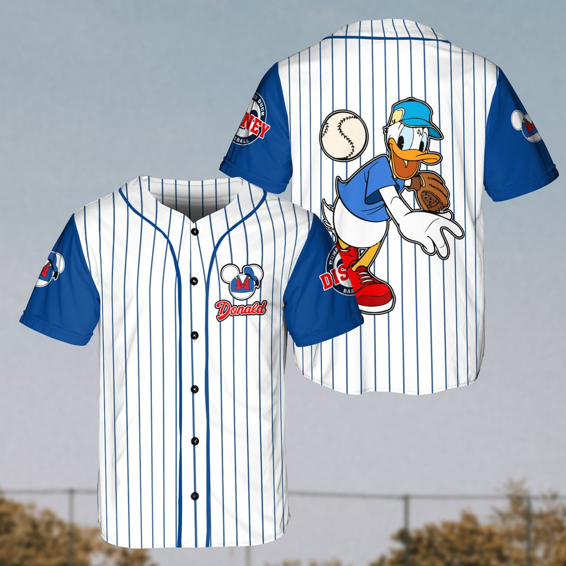 Donald Duck Baseball Jersey Disney Unisex Cartoon MLB Baseball Jersey Shirt Men Women