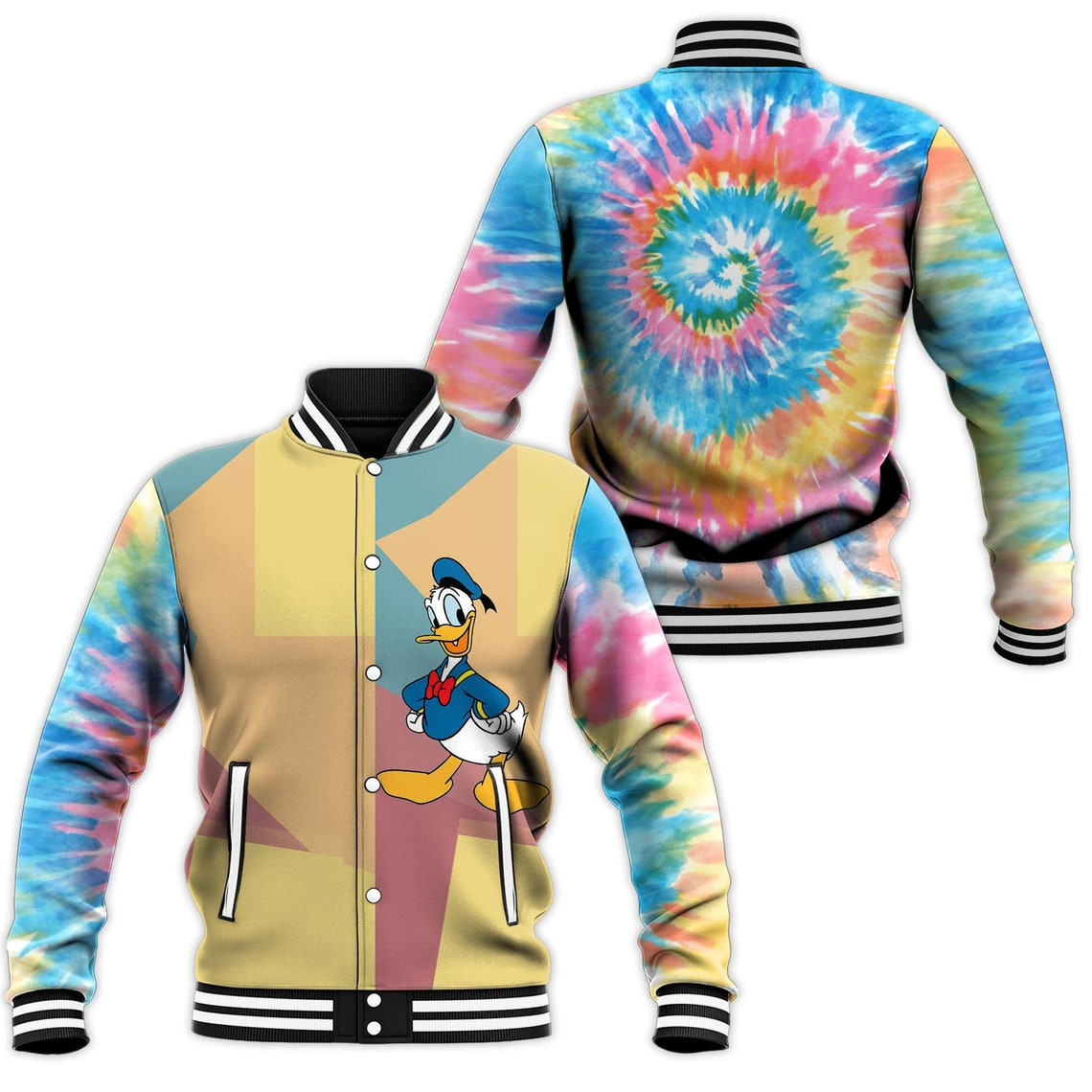 Donald Duck MK Disney Cartoon Personalized Baseball Jacket for Men Women