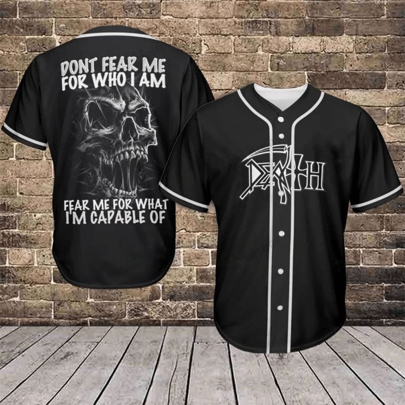 Dont Fear Me Skull Art Baseball Jerseyer Jersey