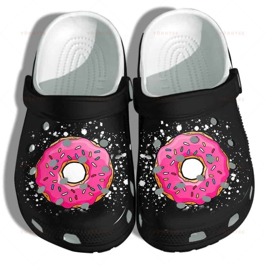 Donut Cake Cute Funny Black Gift For Lover Rubber Crocs Clog Shoes Comfy Footwear