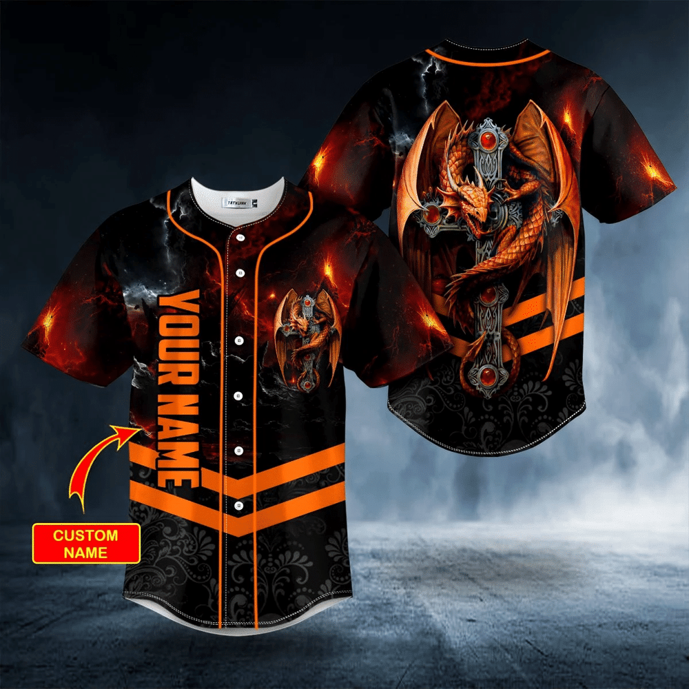 Dragon King Custom Name Baseball Jersey