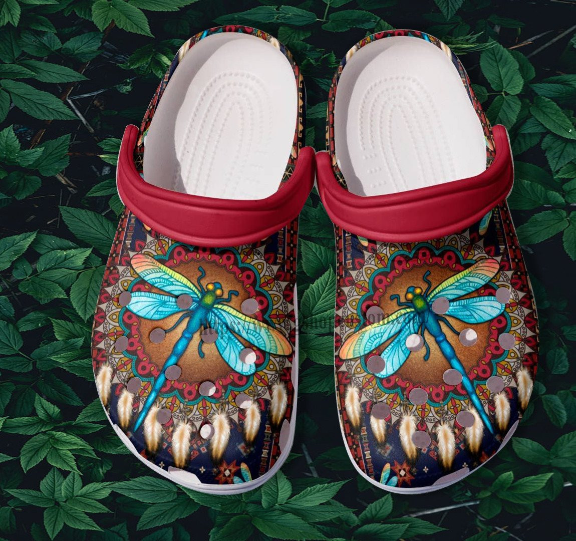 Dragonfly Native America Culture Crocs Shoes Gift Grandma Daughter - Dragonfly Boho Clogs Gift Women Mother Day