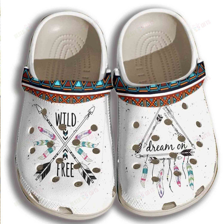Dream On Wild Free Hippie Crocs Classic Clogs Shoes