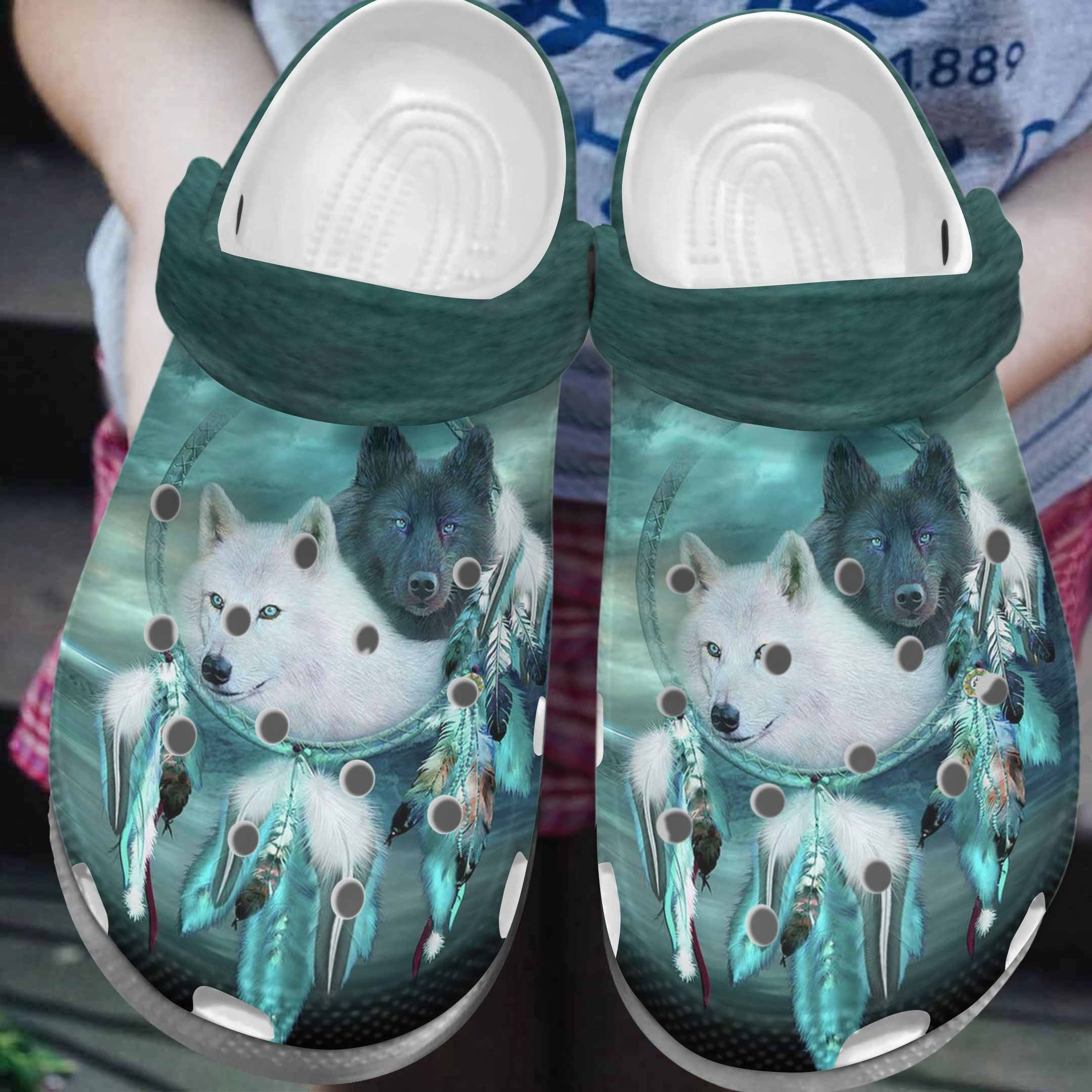 Dreamcatcher Couple Wolves Shoes Clog Crocs – Dreamcatcher-Wf9