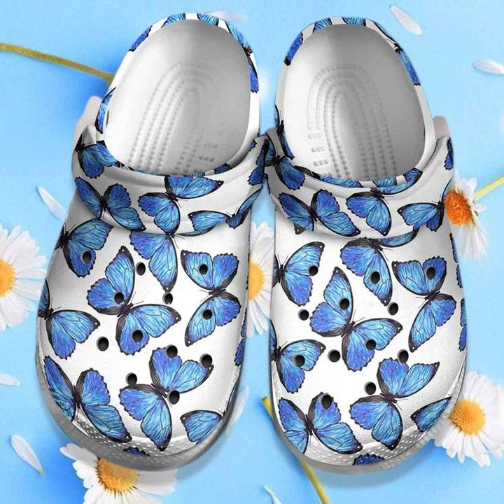 Dreamy Blue Butterflies Memory Crocs Classic Clogs Shoes