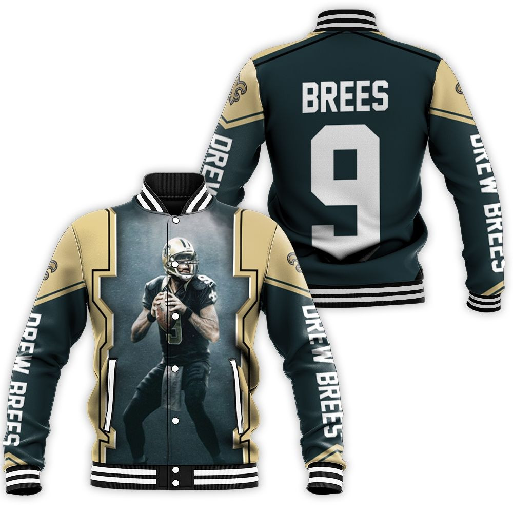 Drew Brees New Orleans Saints Dark Baseball Jacket for Men Women