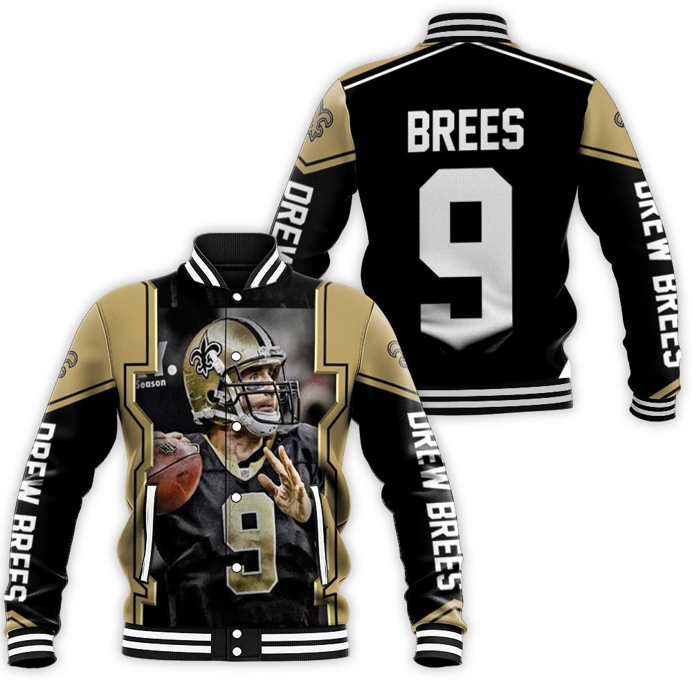 Drew Brees New Orleans Saints History Baseball Jacket for Men Women