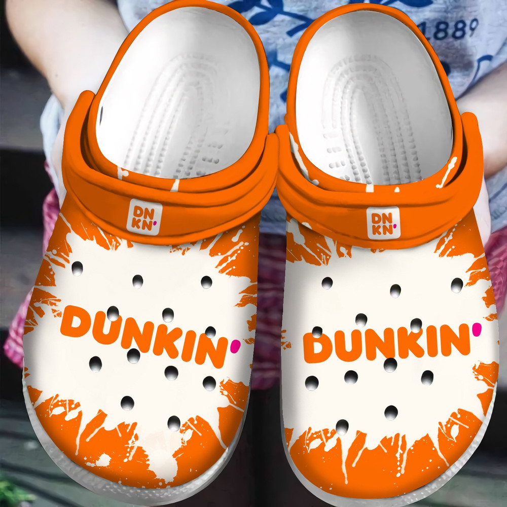 Dunkin Donuts Coffee Drink Comfortable For Man And Women Classic Water Rubber Crocs Clog Shoes Comfy Footwear