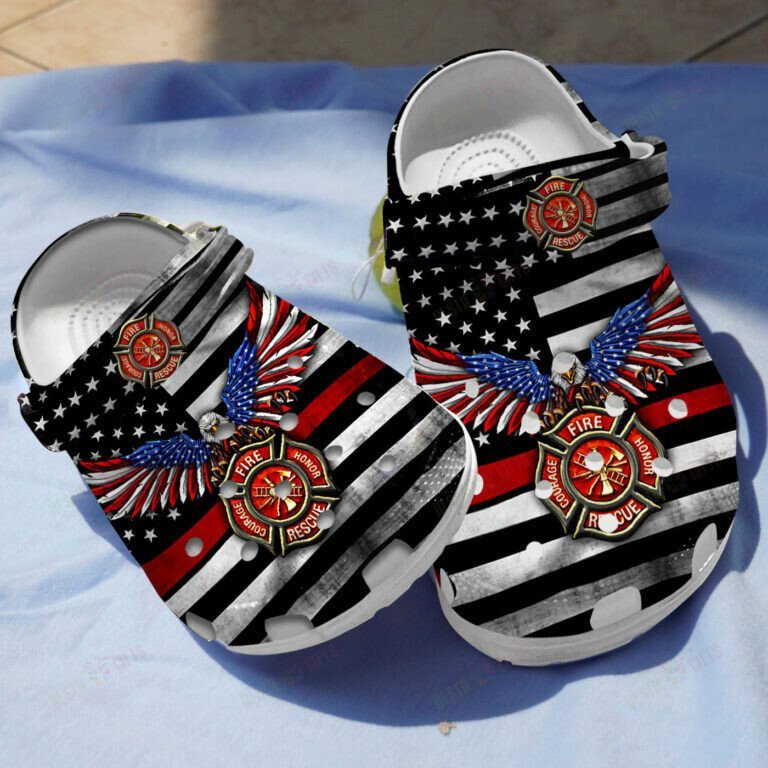Eagle Firefighter Of Usa Shoes Crocs Clogs Gifts For Men Father Brother Son