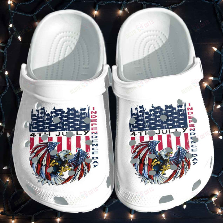 Eagle USA 4th July Independence Day Crocs Classic Clogs Shoes