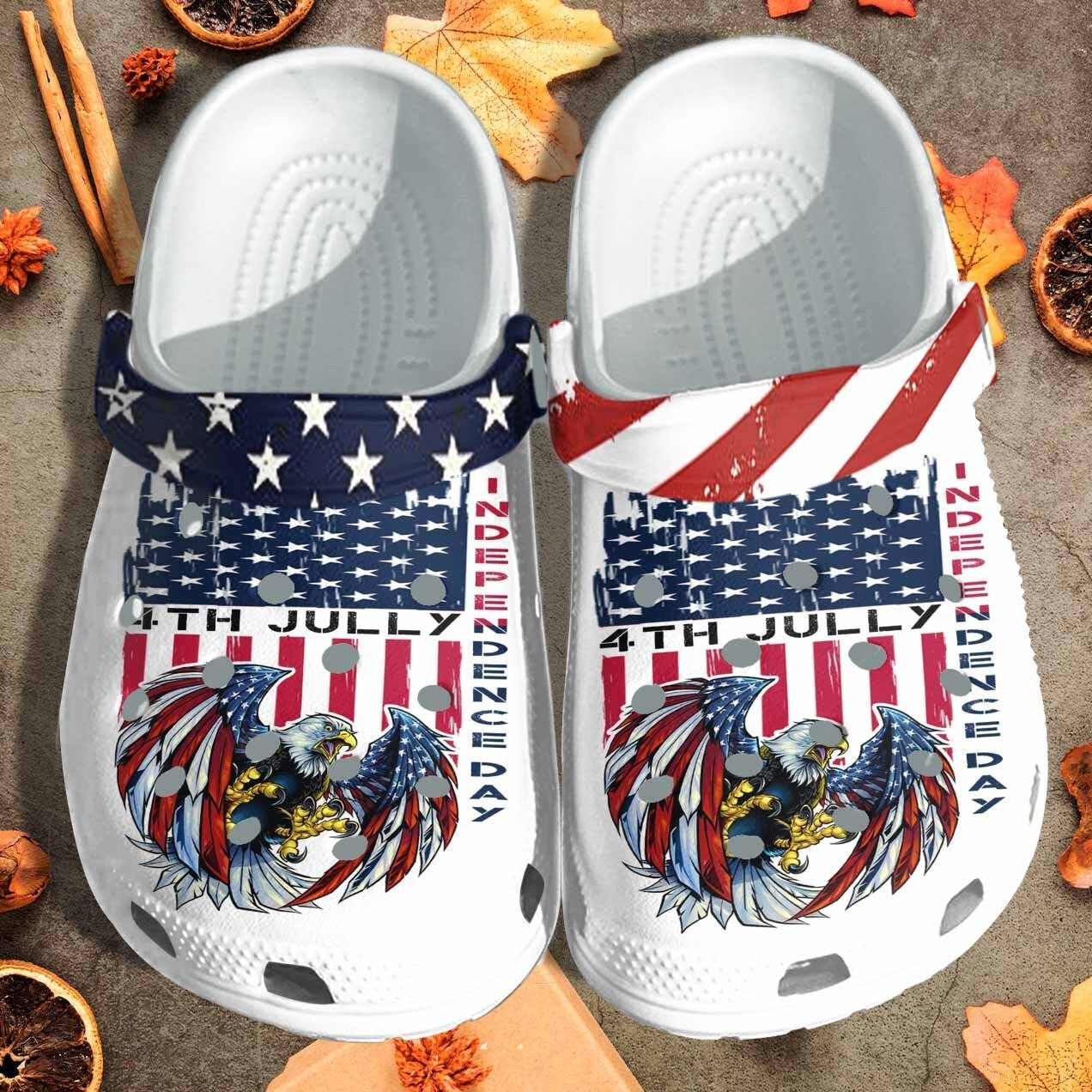 Eagle Usa Custom Crocs Shoes Clogs - 4Th July Independence Day Outdoor Shoe Birthday Gift
