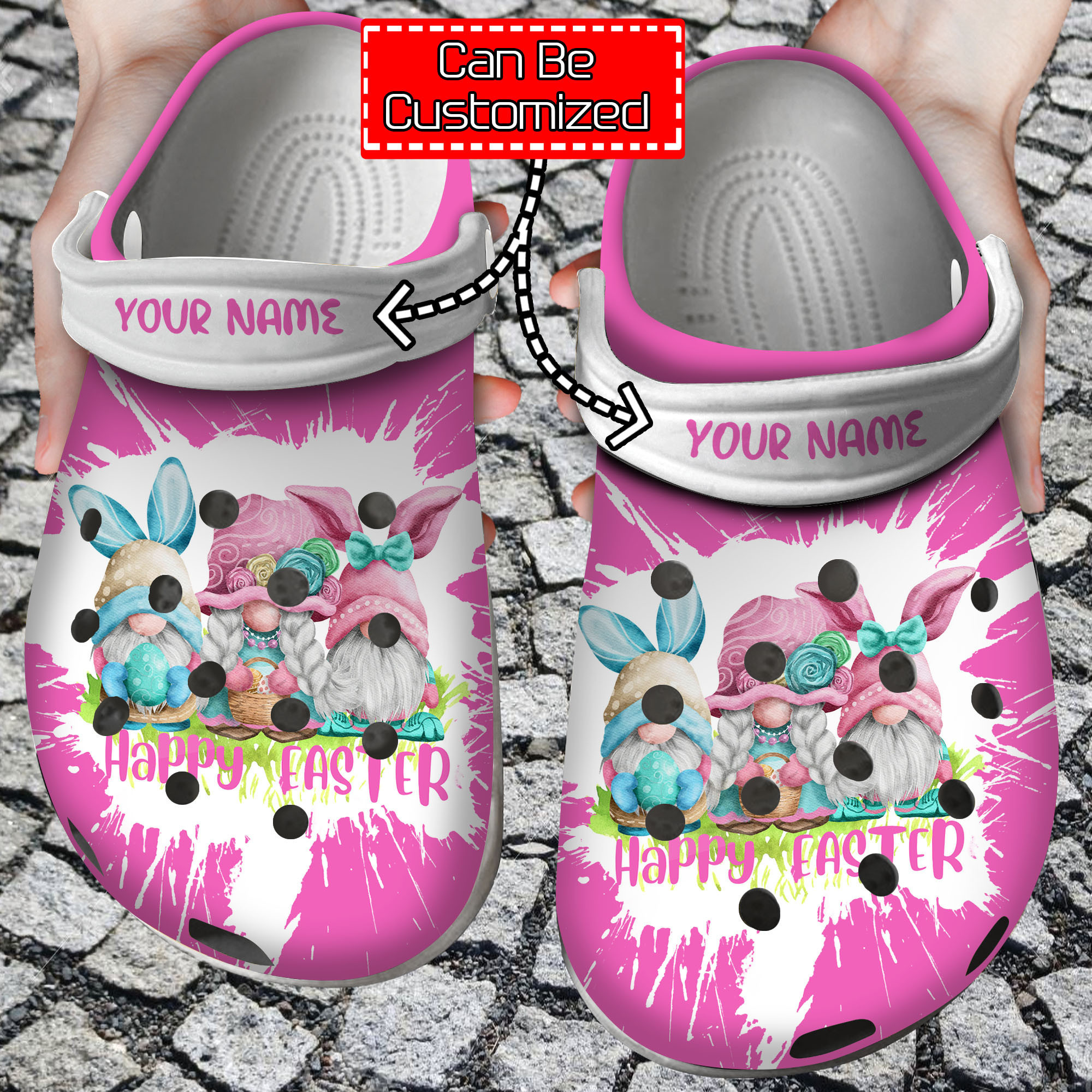 Easter Crocs Personalized Happy Easter Gnome Clog Shoes