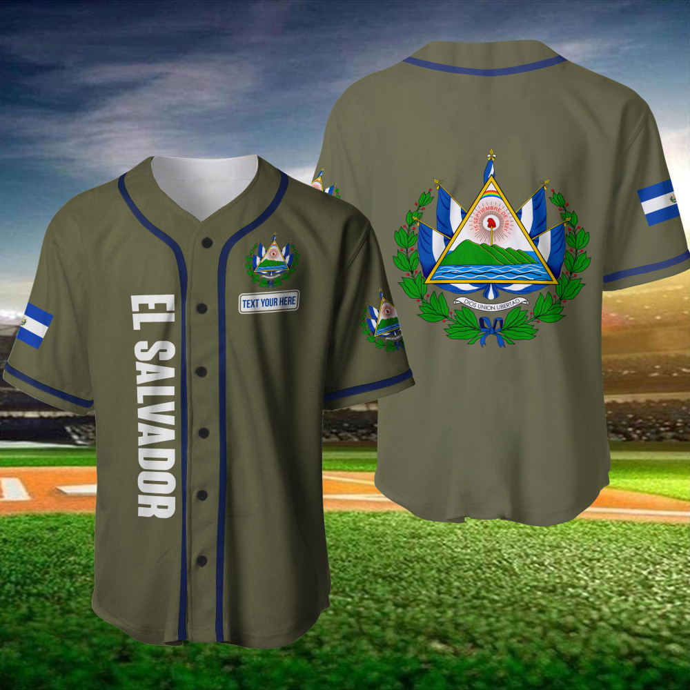 El Salvador Proud Custom Name Baseball Jersey, Unisex Jersey Shirt for Men Women