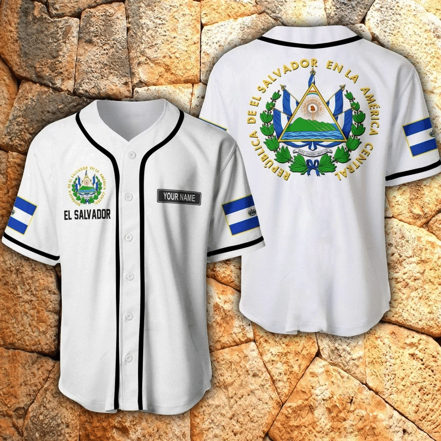 El Salvador Proud White Custom Name Baseball Jersey