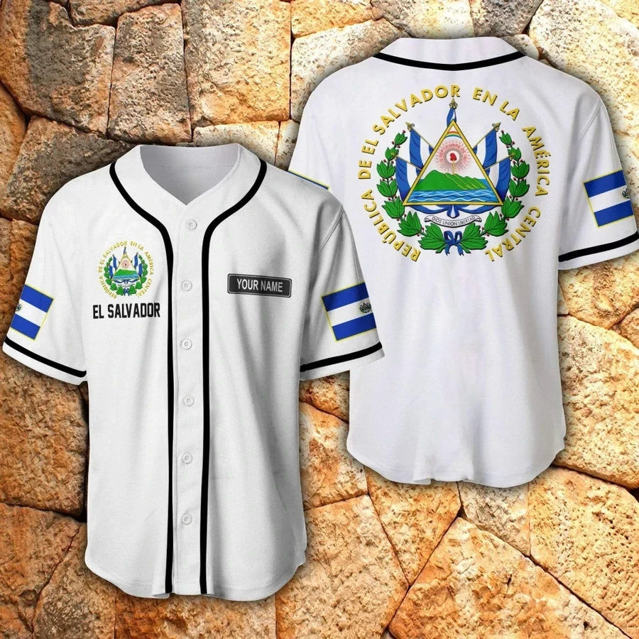 El Salvador Proud White Personalized Baseball Jersey