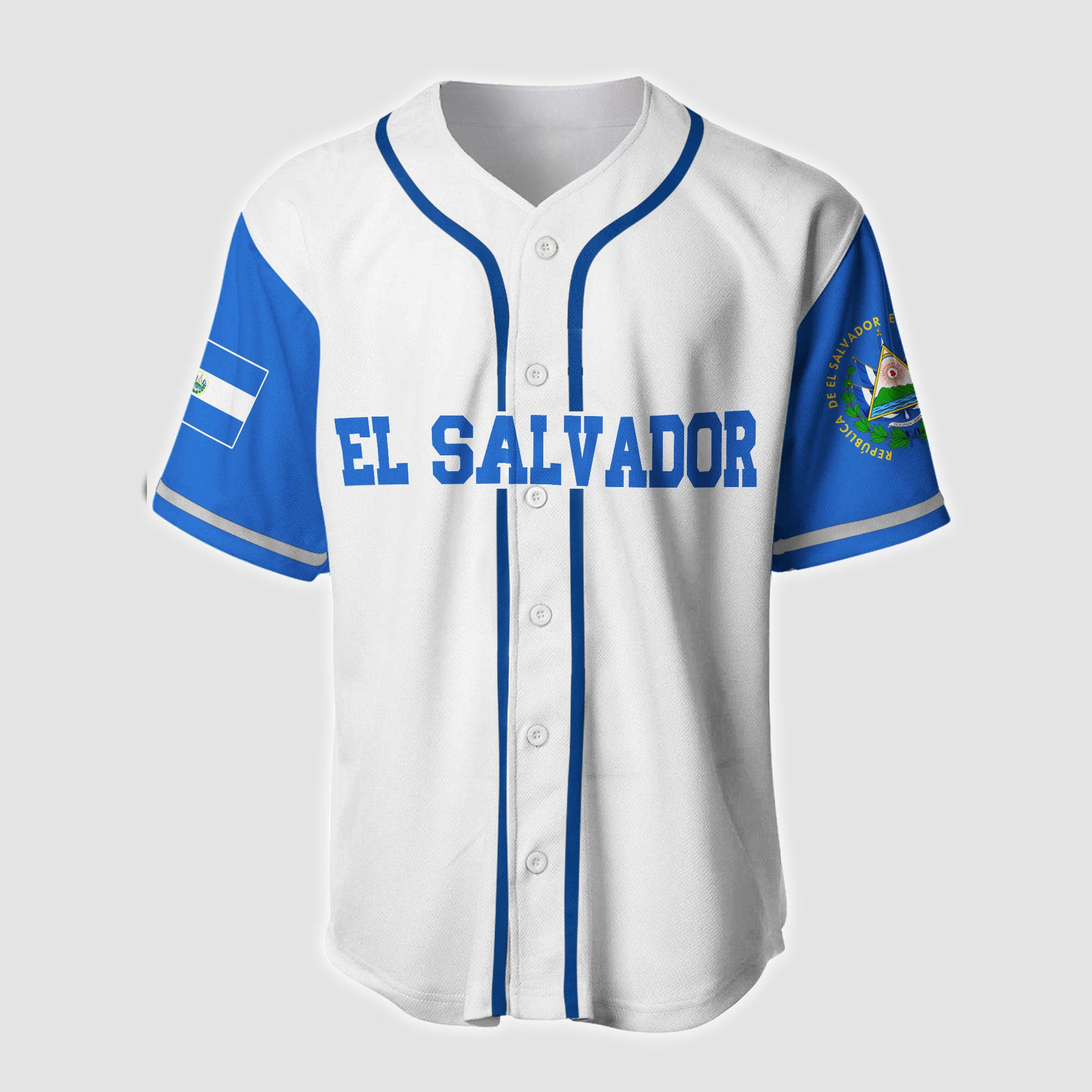 El Salvador Skull Baseball Jersey