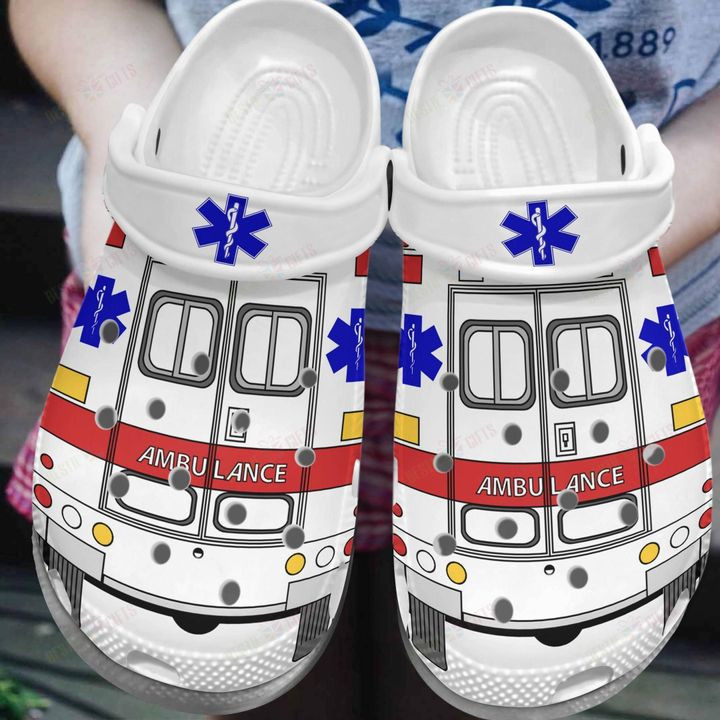 Ems White Sole Ambulance Crocs Classic Clogs Shoes
