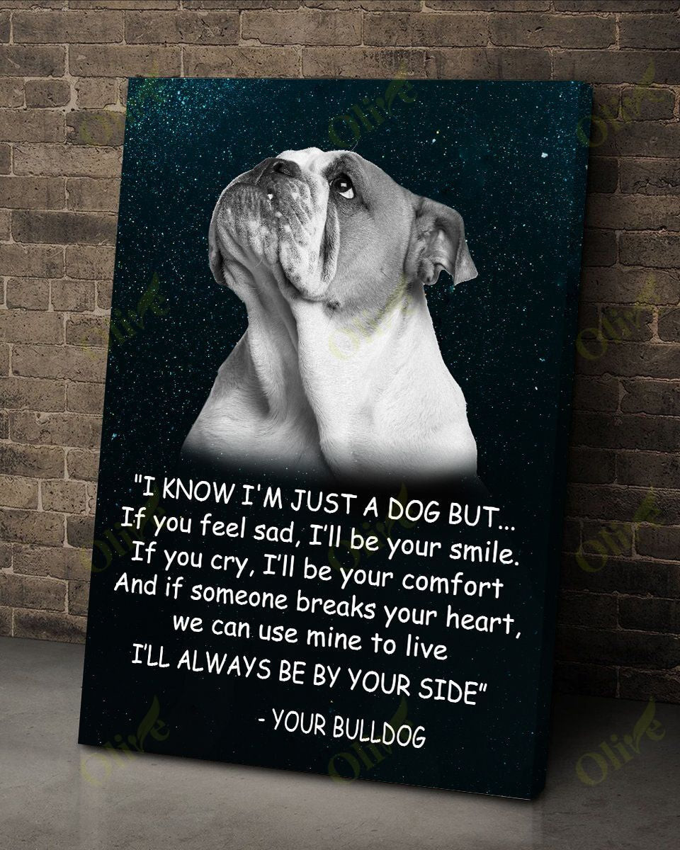 English Bulldog - Always Be By Your Side Poster And Canvas Art Wall Decor