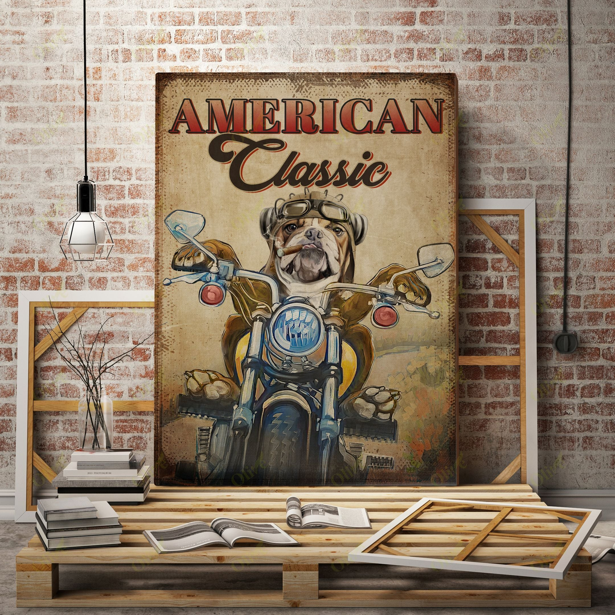 English Bulldog - American Classic Canvas English Bulldog Poster And Canvas Art Wall Decor