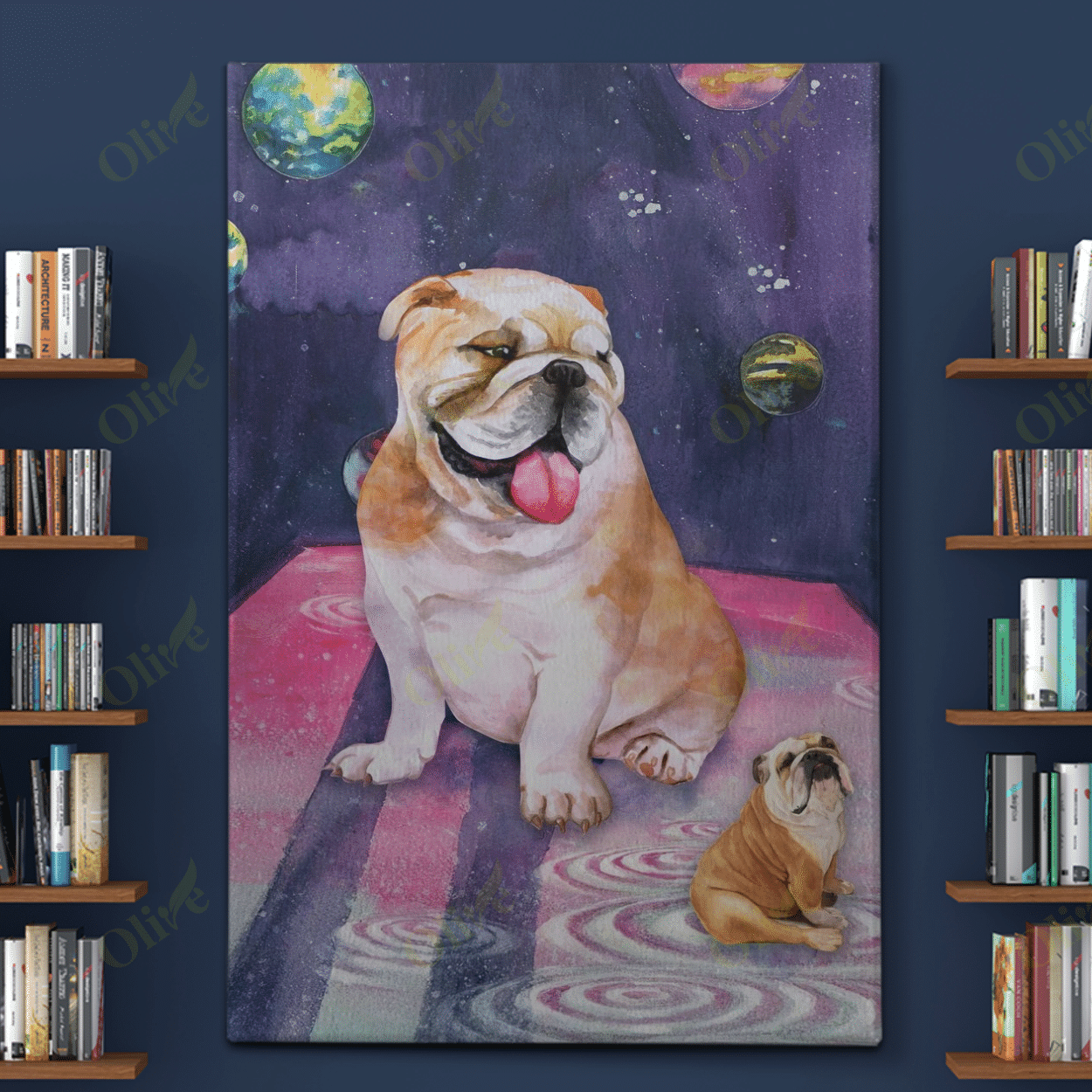 English Bulldog - Colorful Angel Poster And Canvas Art Wall Decor