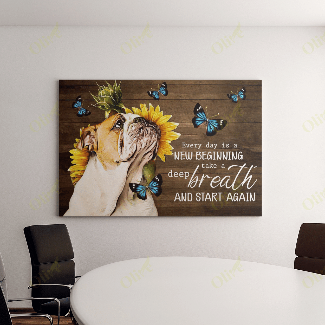 English Bulldog - Every Day Is A New Beginning Poster And Canvas Art Wall Decor