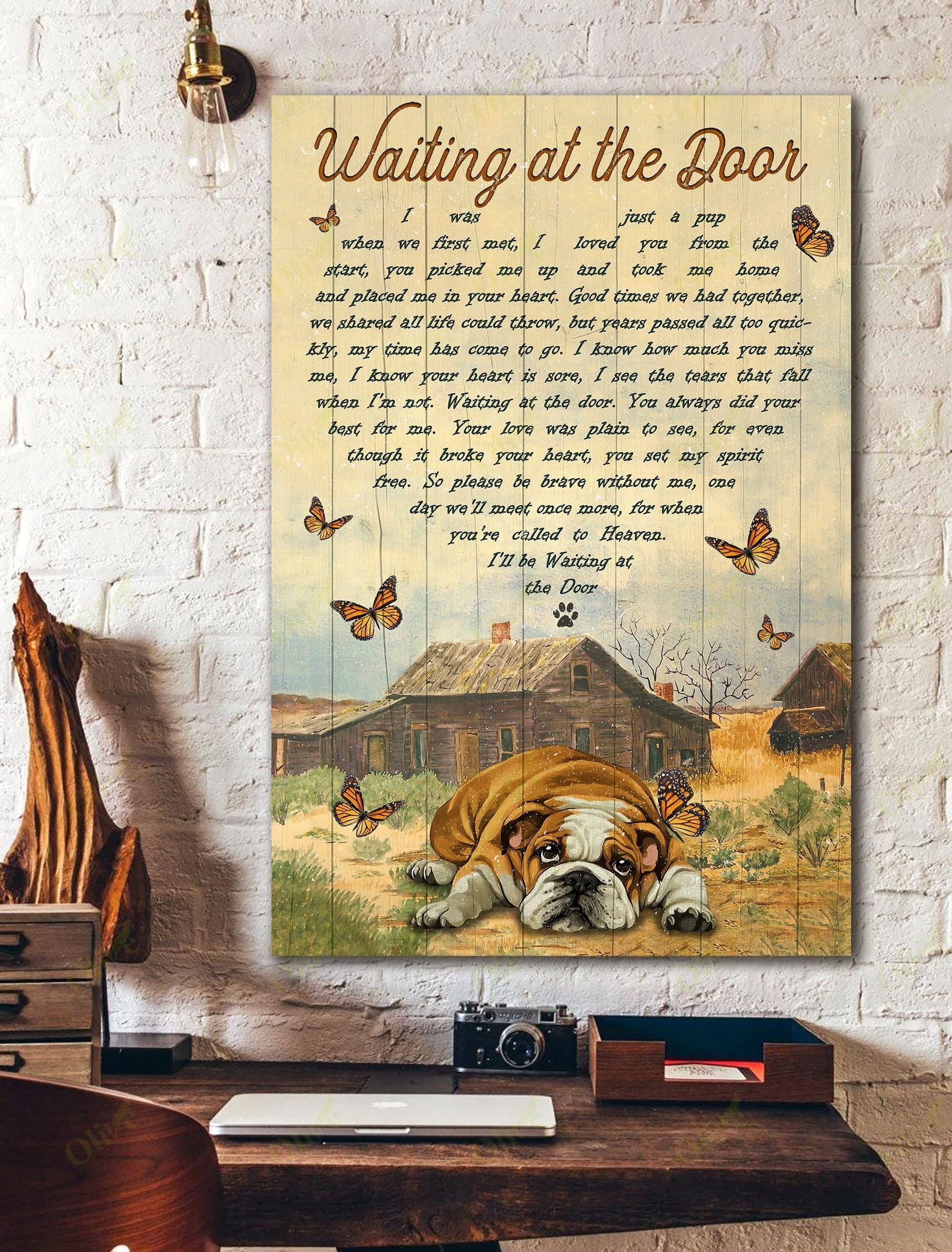 English Bulldog - Forever Waits For You Poster And Canvas Art Wall Decor