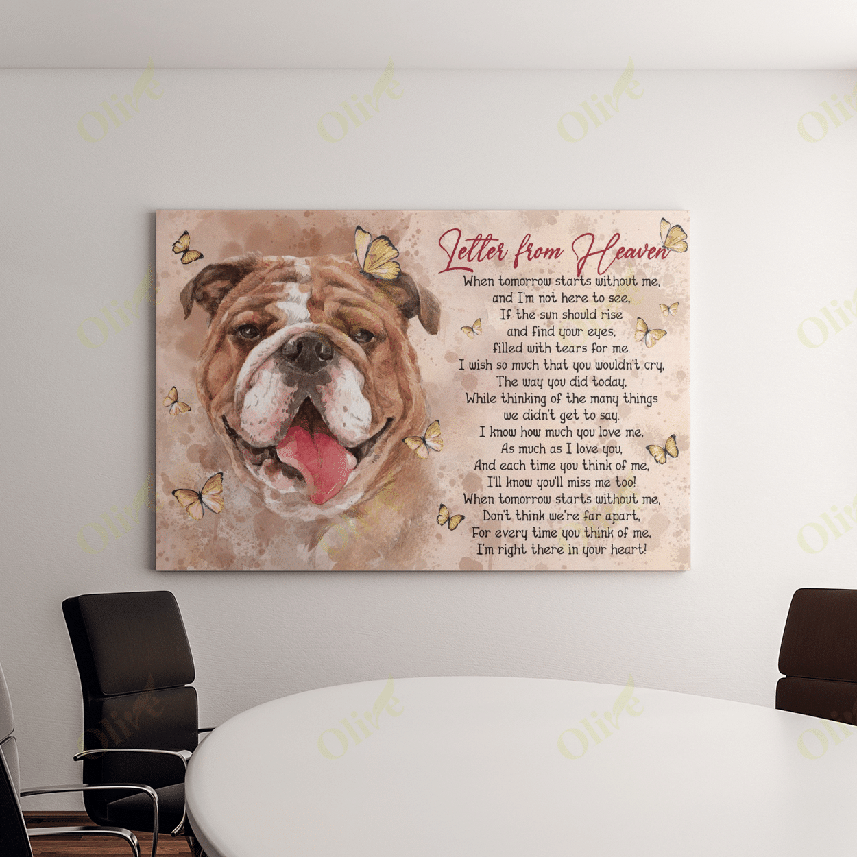 English Bulldog - Letter From Heaven Poster And Canvas Art Wall Decor