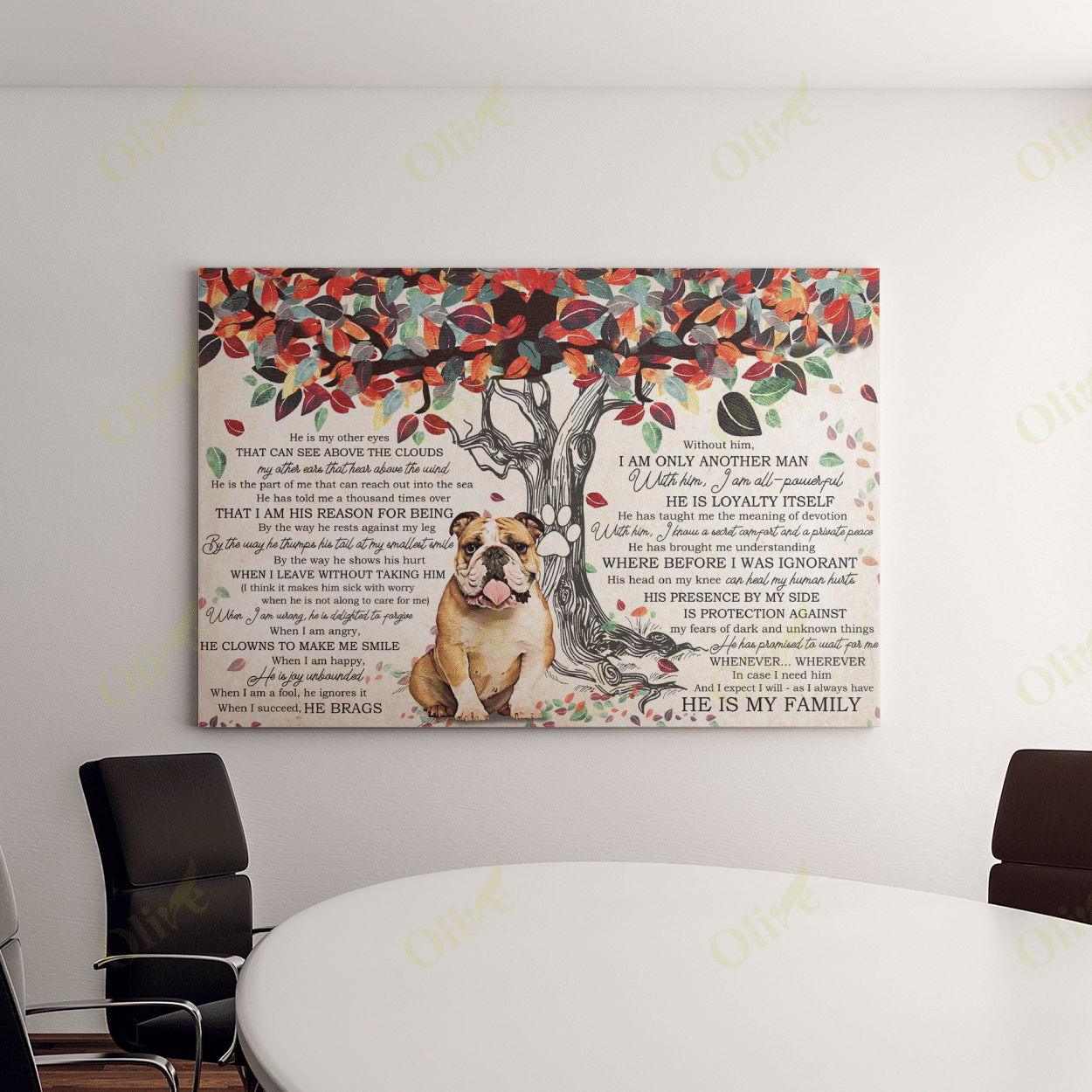 English Bulldog - My Family My Other Half Poster And Canvas Art Wall Decor