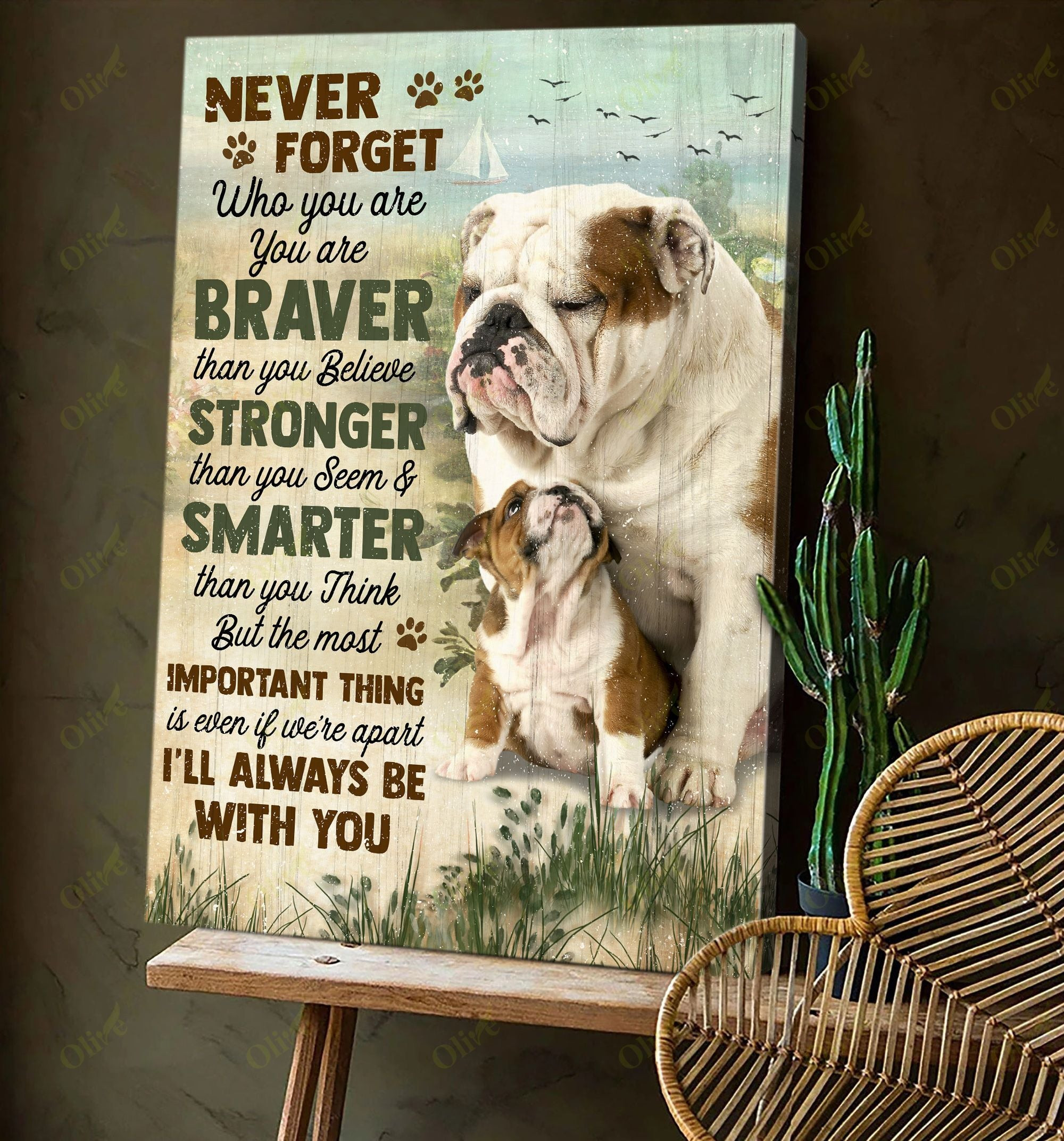 English Bulldog - Never Forget That You Are Amazing Poster And Canvas Art Wall Decor