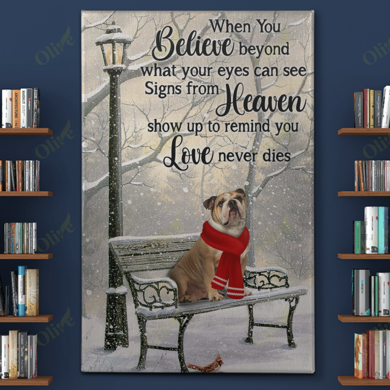 English Bulldog - Signs From Heaven Poster And Canvas Art Wall Decor