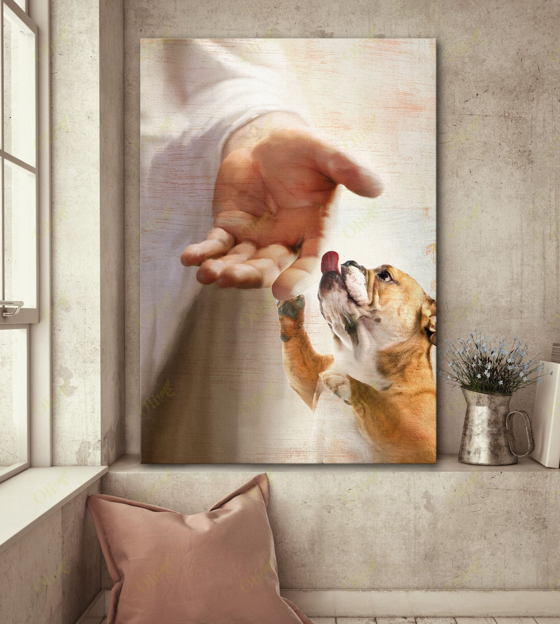 English Bulldog - Take My Hand 2 Poster And Canvas Art Wall Decor