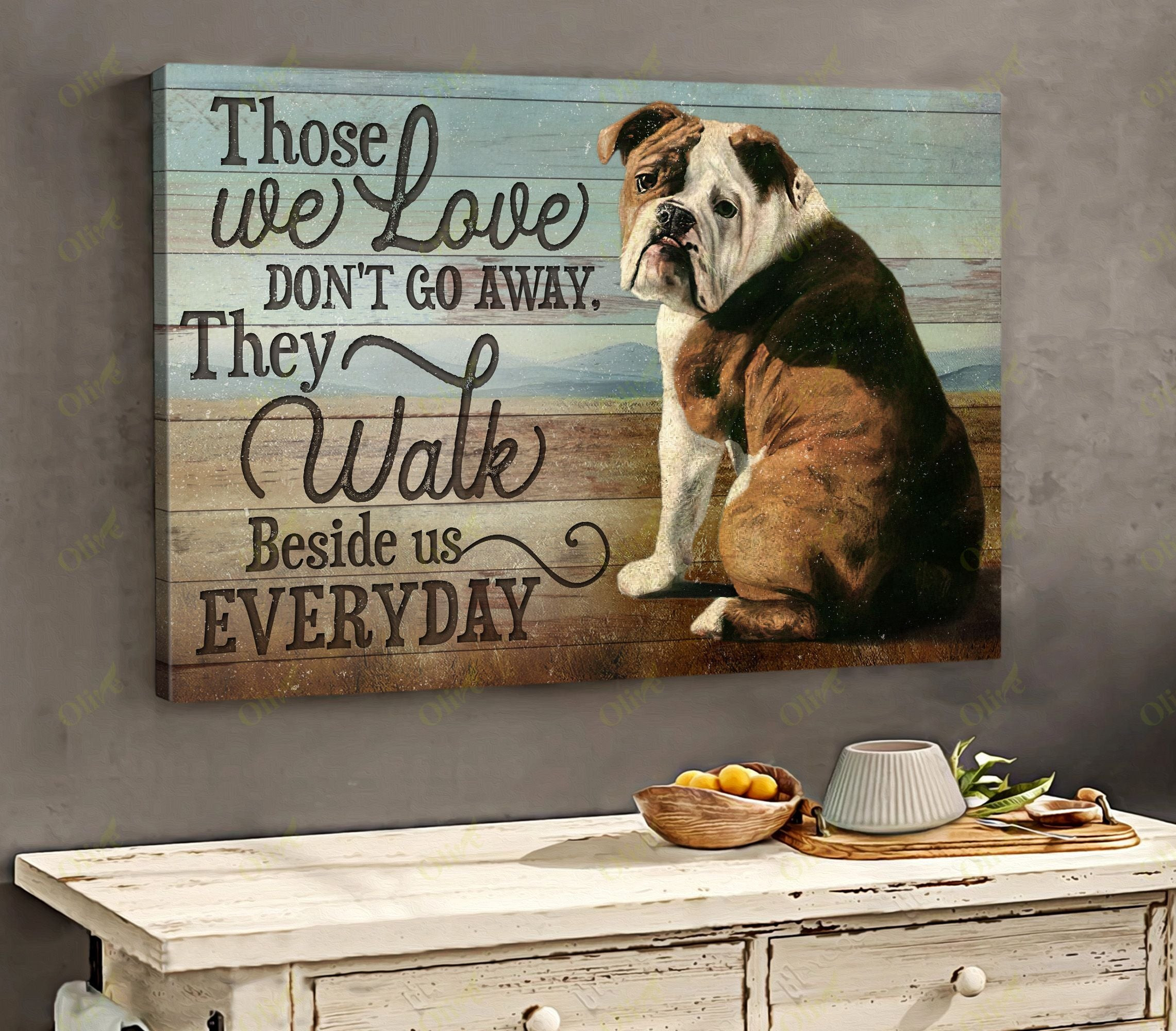 English Bulldog - Those We Love Poster And Canvas Art Wall Decor