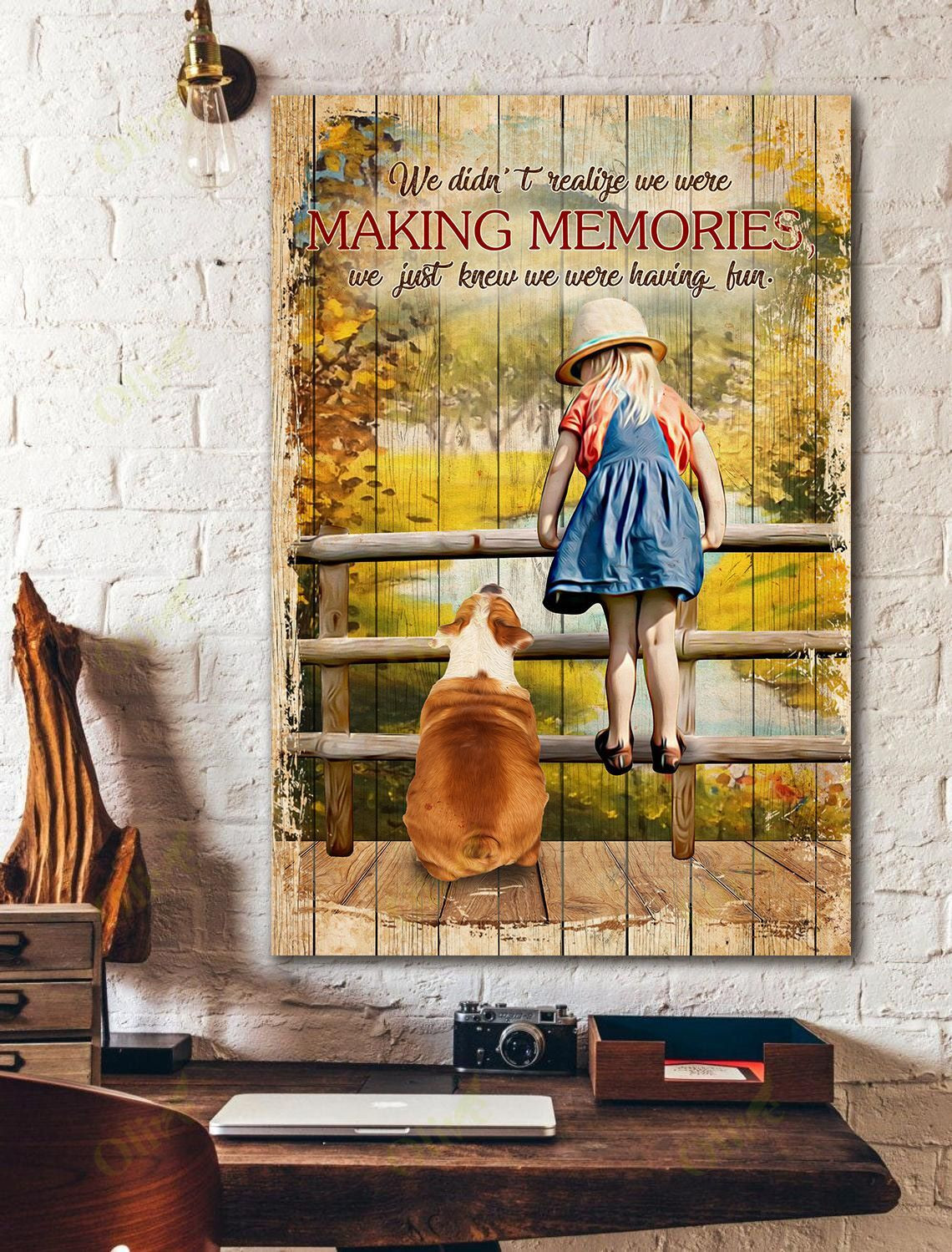 English Bulldog - We Were Making Memories Poster And Canvas Art Wall Decor