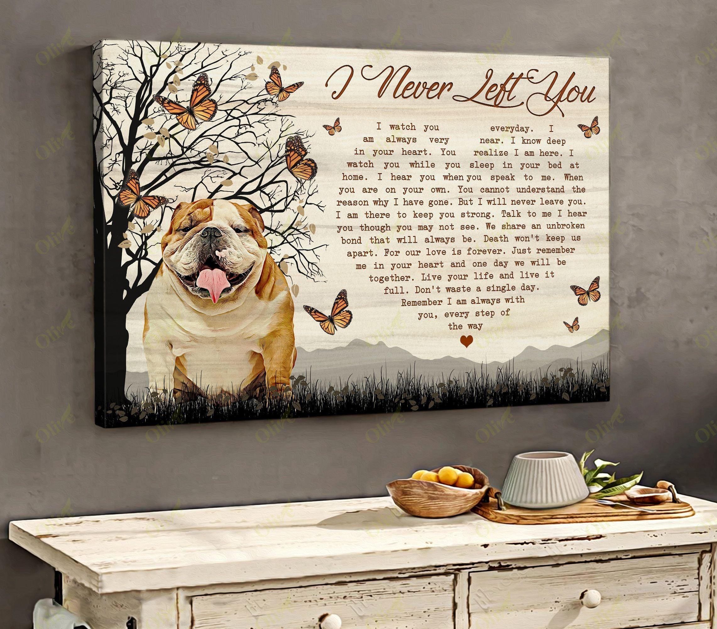 English Bullldog - I Am Always With You Poster And Canvas Art Wall Decor