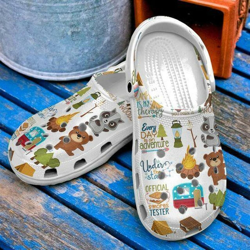 Every Day Adventure Bear Camping Personalized Gift For Lover Rubber Crocs Clog Shoes Comfy Footwear