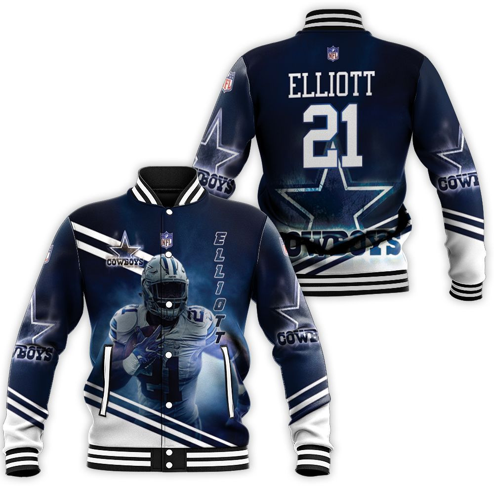 Ezekiel Elliott 21 Dallas Cowboys 3d Baseball Jacket for Men Women