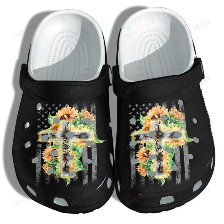 Faith Sunflower Hippie Crocs Classic Clogs Shoes PANCR0654