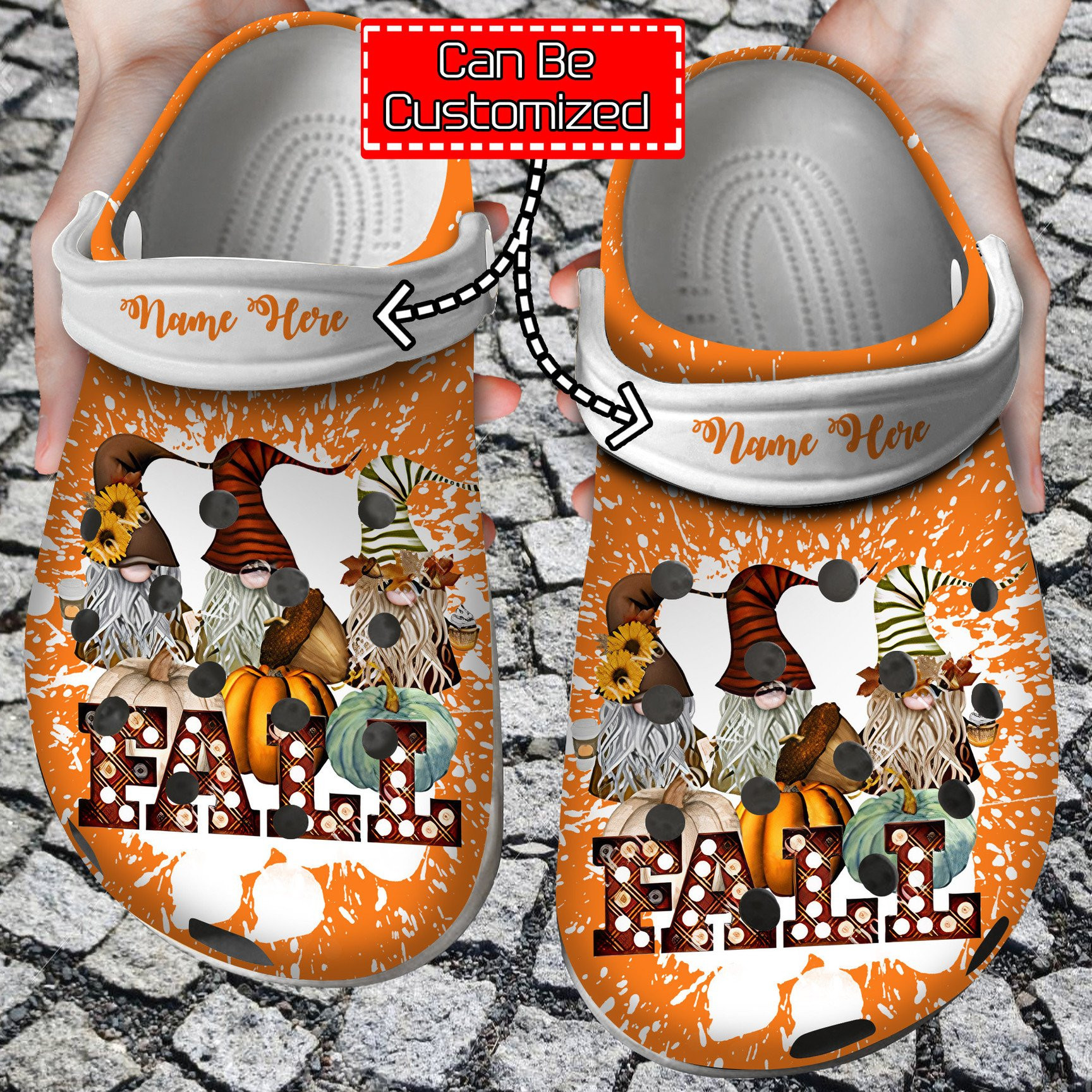 Fall Gnomes Pumpkin Crocs Clog Shoes Personalized Fall Crocs