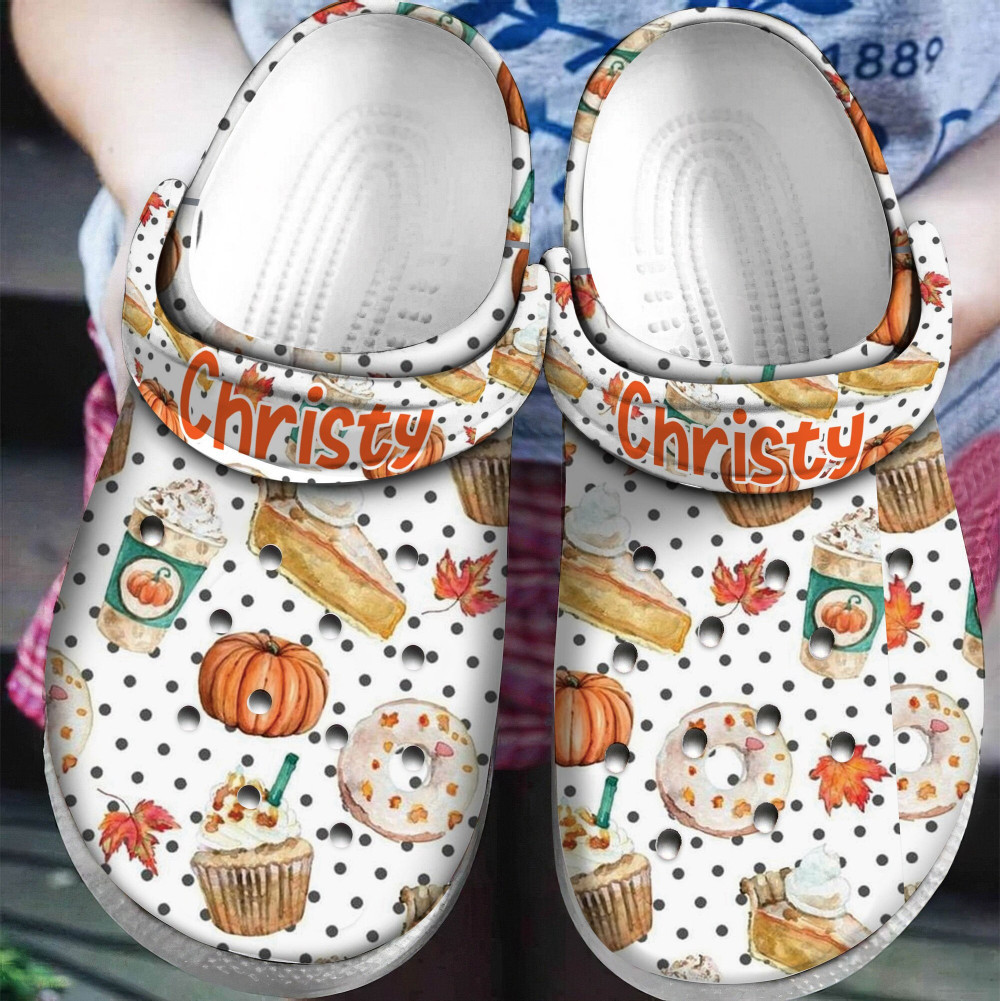 Fall Things Pumpking Christy Rubber Crocs Clog Shoes Comfy Footwear