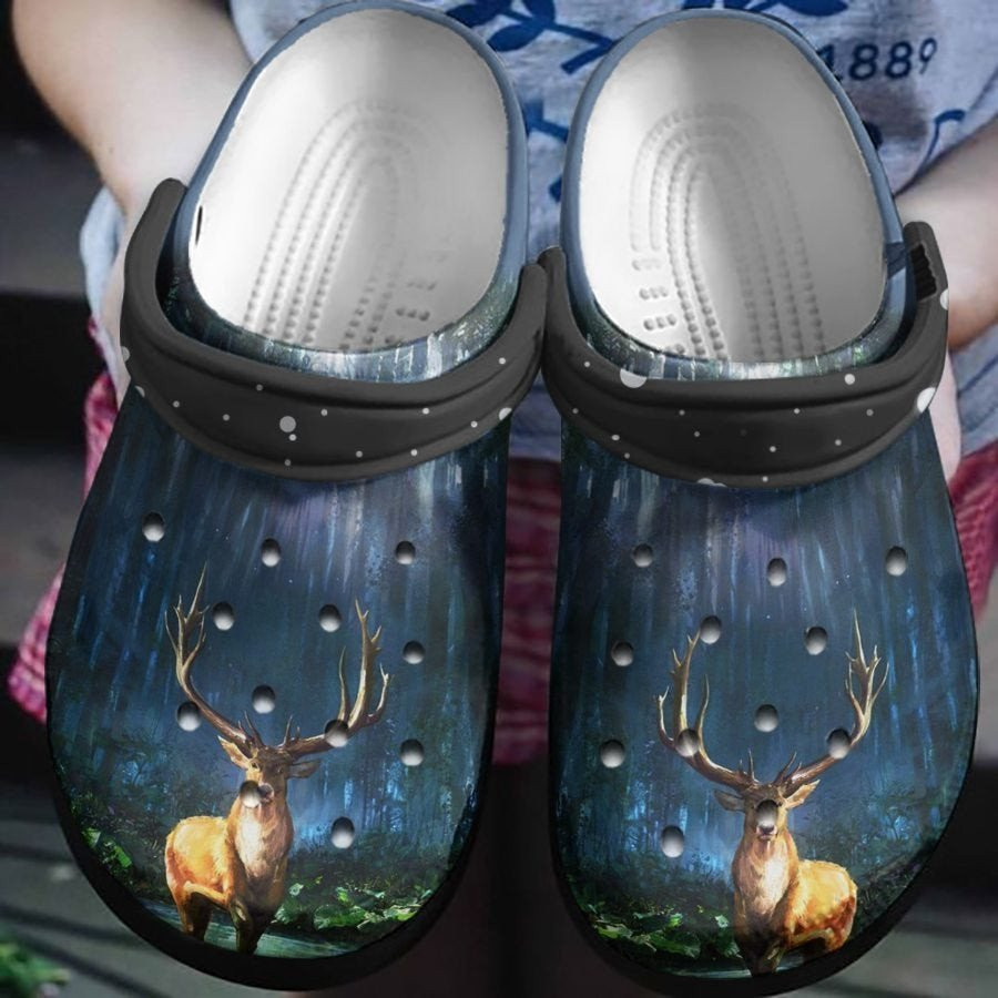 Falling Star Deer In Night Shoes Crocs Clog Birthday Gift For Men Women