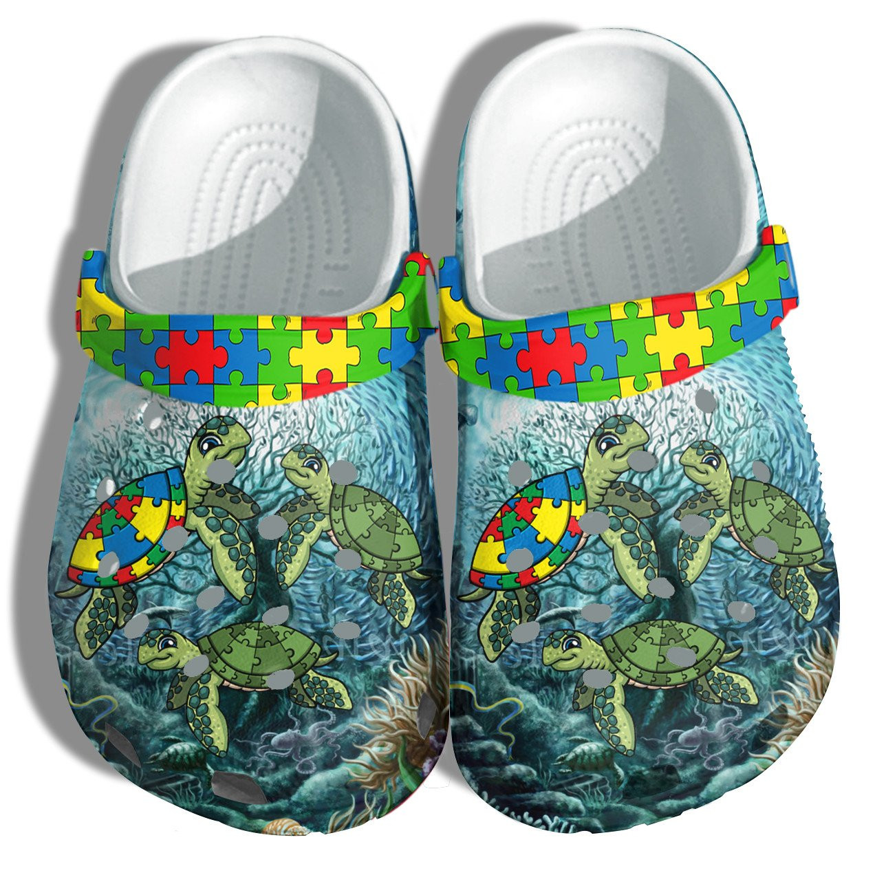Family Turtle Autism Awareness Clogs Crocs Shoes Gifts