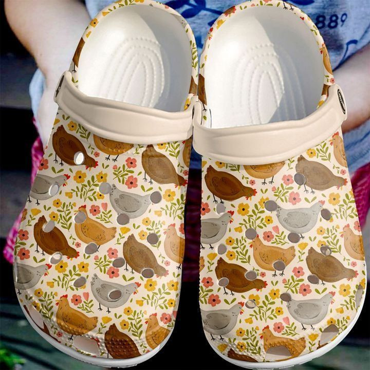 Farmer Chicken Florals Crocs Classic Clogs Shoes