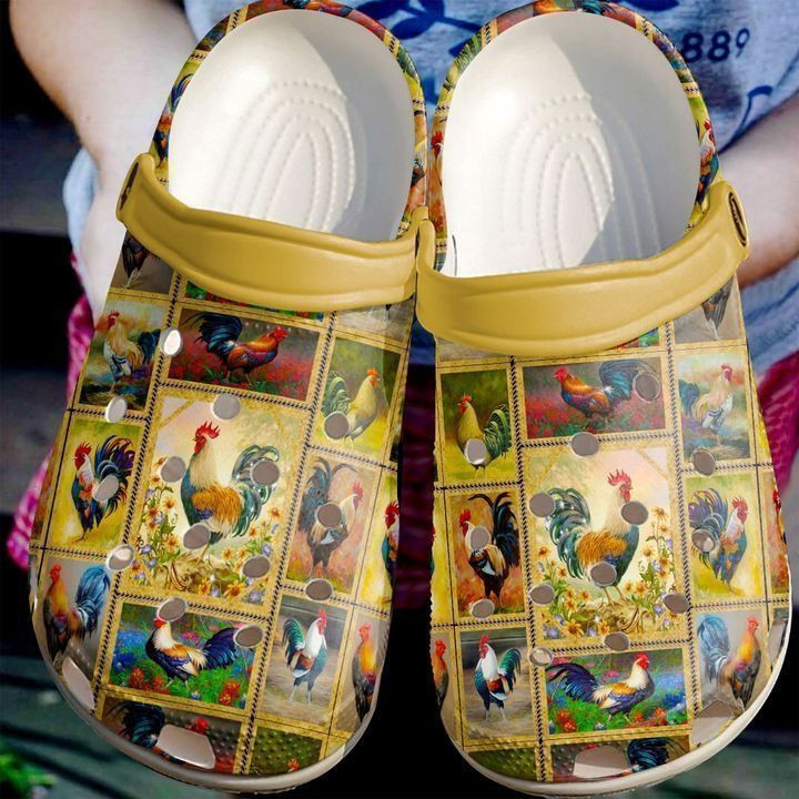 Farmer Chicken Pattern Crocs Classic Clogs Shoes