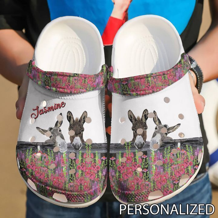 Farmer Personalized Donkey Couple Crocs Classic Clogs Shoes