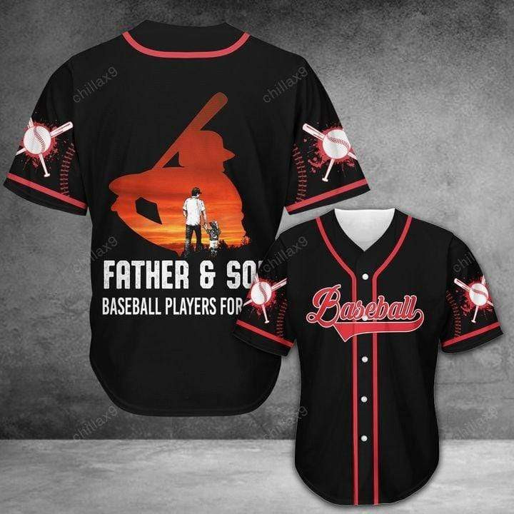 Father Day Gift Father And Son Players For Life Personalized 3d Baseball Jersey kv