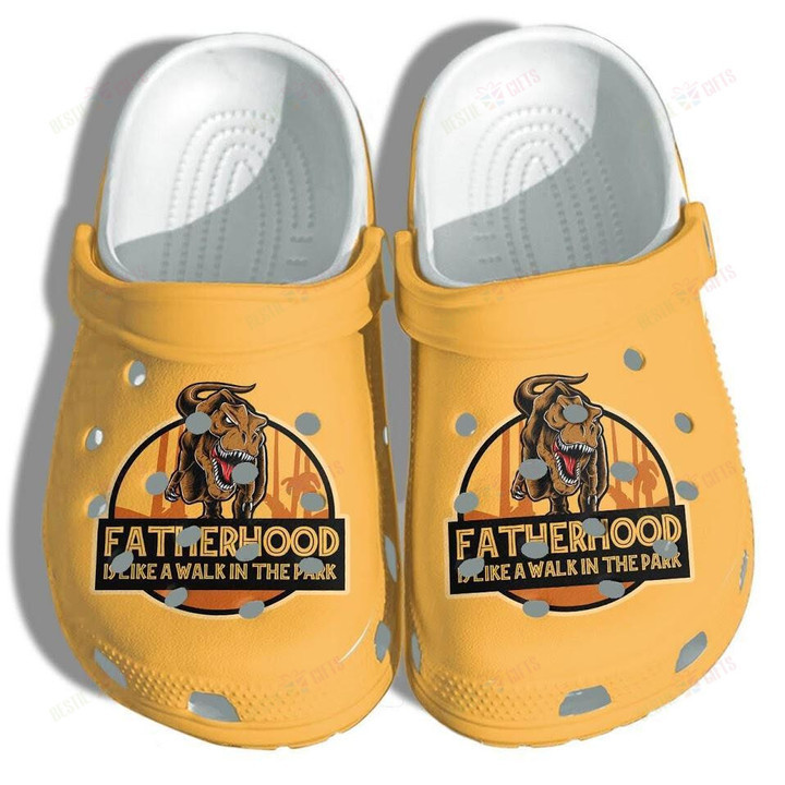 Fatherhood T-Rex Dinosaurs Walk in The Park Crocs Classic Clogs Shoes