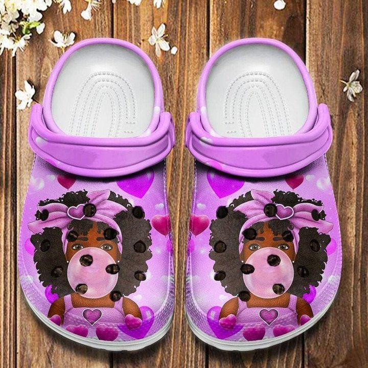 Fight Breast Cancer Melanin Poppin Bubble Cute Crocs Classic Clogs Shoes Baby Melanin Poppin Art Outdoor Shoes