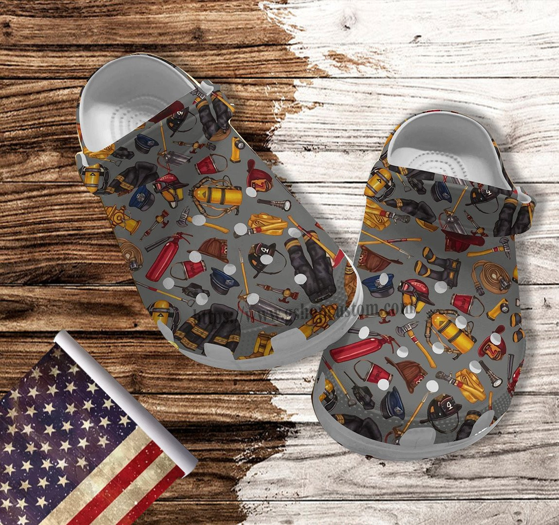 Fire Fighter Item Croc Shoes Gift Daughter- Girl Love Firefighter Shoes Croc Clogs Gift For Wife