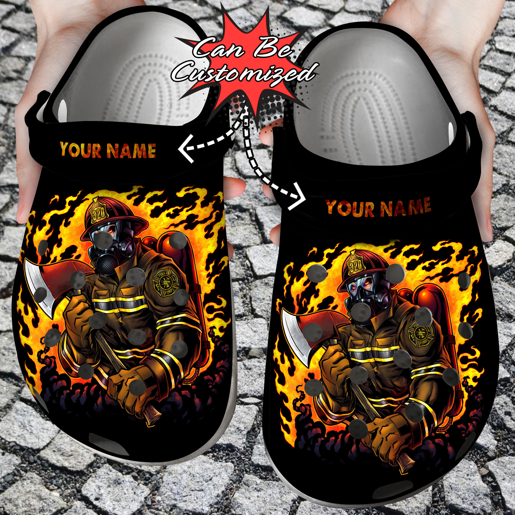 Firefighter Crocs Personalized Fire Firefighter Man Clog Shoes
